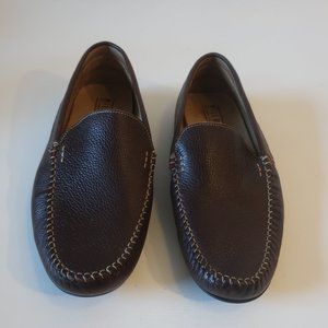 Mens Millburn Co. Brown Pebbled Leather Driving Loafer Moccasin Shoes 8.5 *